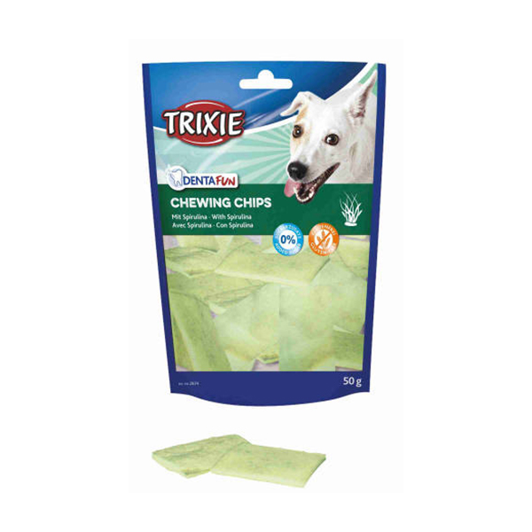 2035.jpg Trixie Denta Fun Spirulina Rágó Chips Kutyáknak - 50g