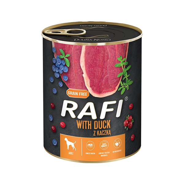 Rafi Adult Pate Kacsa Kék és Vörösáfonyával Kutyakonzerv - 800g