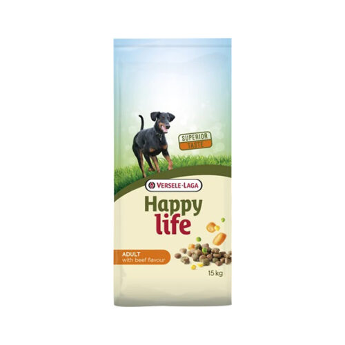 5410340311042pack.jpg Versele-Laga Happy Life Adult Beef Száraz Kutyatáp – 15kg