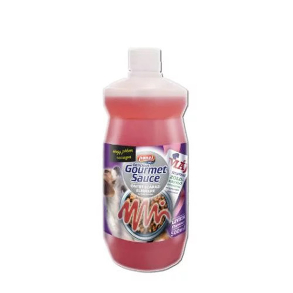 Panzi Delicious Gourmet Sauce Öntet Száraz Eledelre (májas ízesítésű) kutyák részére -500ml