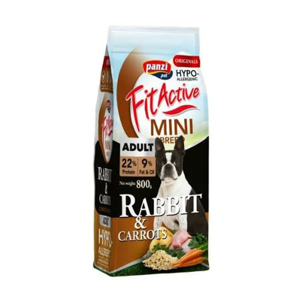 panzi-fitactive-mini-adult-rabbit-carrot-800g.jpg Panzi Fit Active Originals Mini Adult Hypoallergenic Rabbit&Carrots - 800g