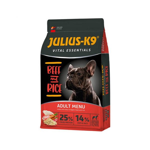 picURL_1_352078fd55843.jpg JULIUS-K9 Adult Vital Essentials Beef&Rice (Marha&Rizs) Száraztáp - 12kg