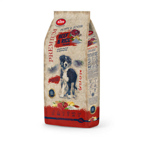 Alice Professional Puppy&Junior Beef&Rice Száraztáp – 17kg