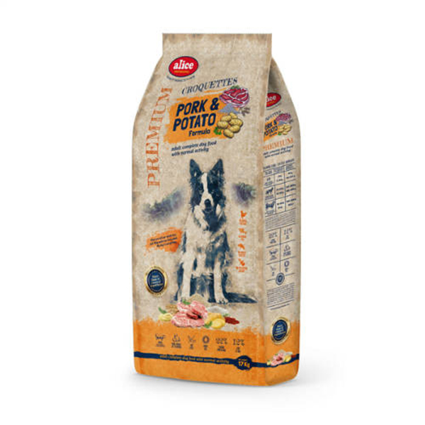 Alice Professional Adult CROQUETTES Pork&Potato Száraztáp – 17kg