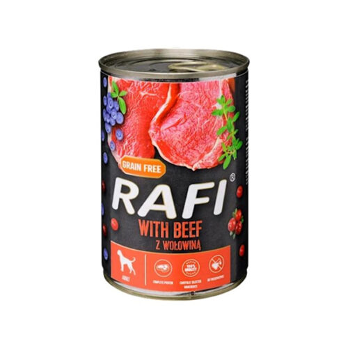 Rafi Adult Pate Marha Kék és Vörösáfonyával Kutyakonzerv - 400g