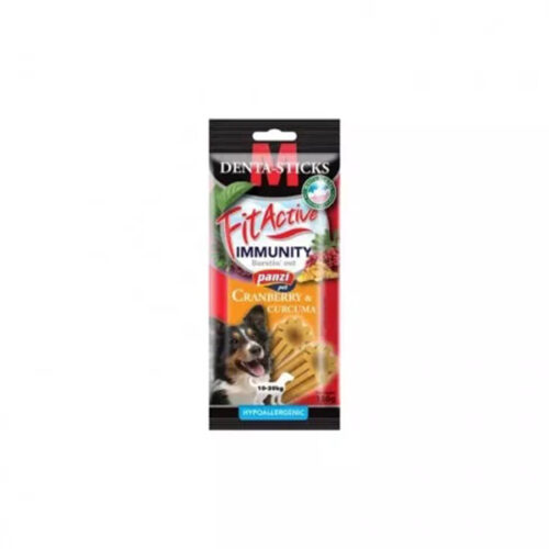 Panzi FitActive Snack Denta-Sticks Immunity Cranberry & Curcuma 10-20KG - 140g